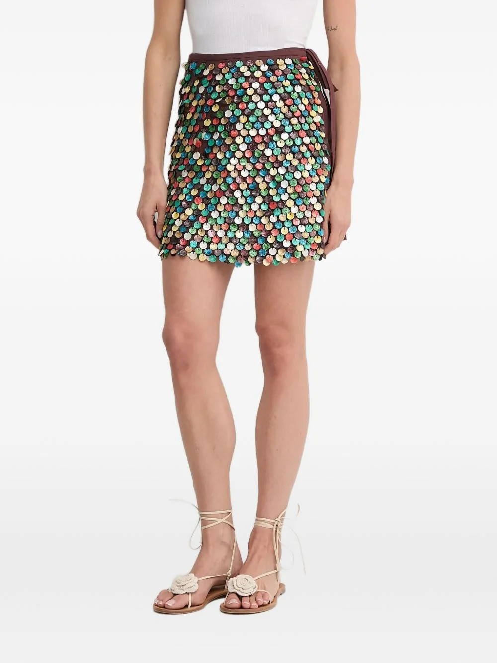 sequin embellished short skirt - 1