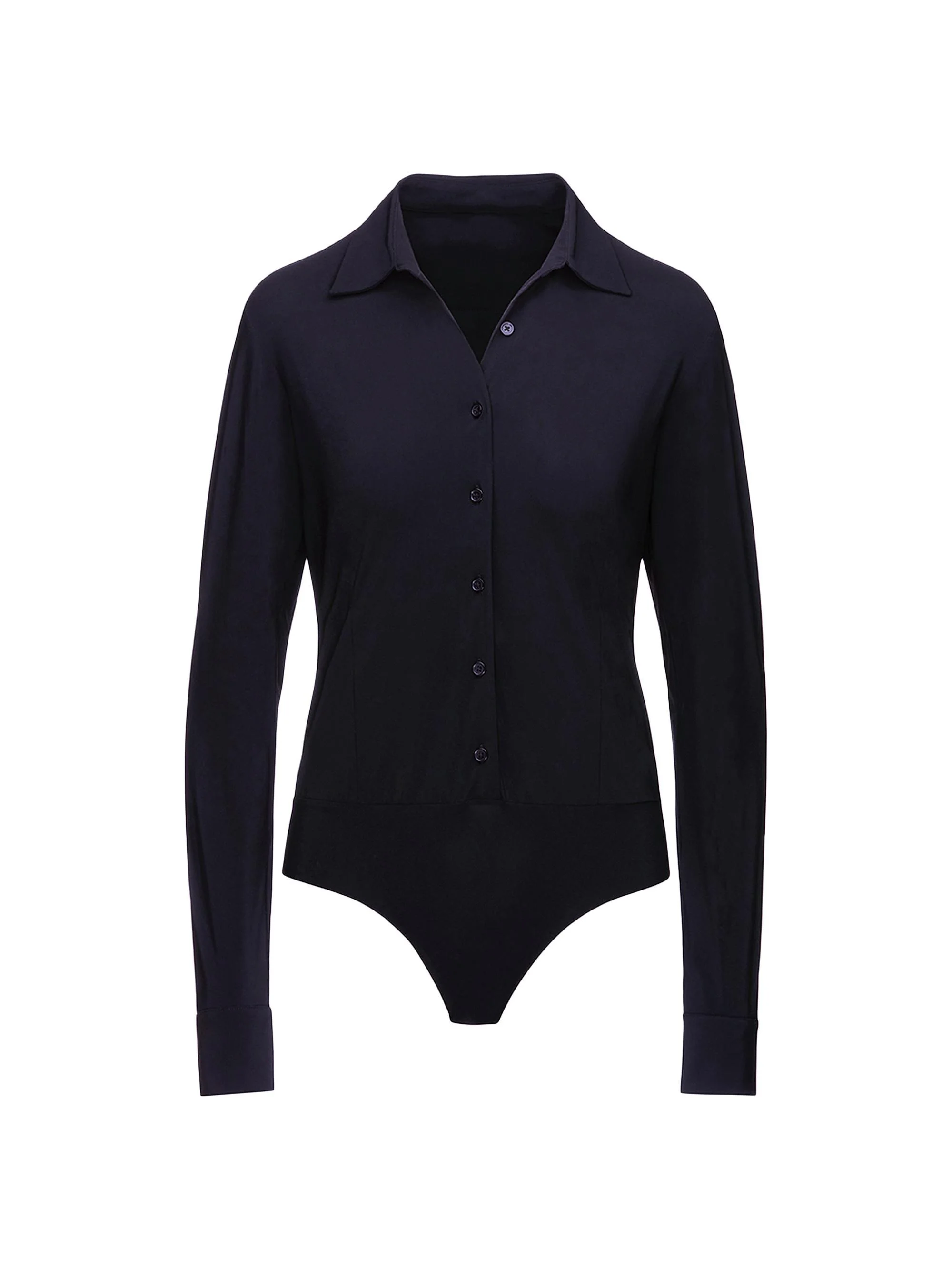 Women's Classic Oxford Shirt Bodysuit - Black - 1