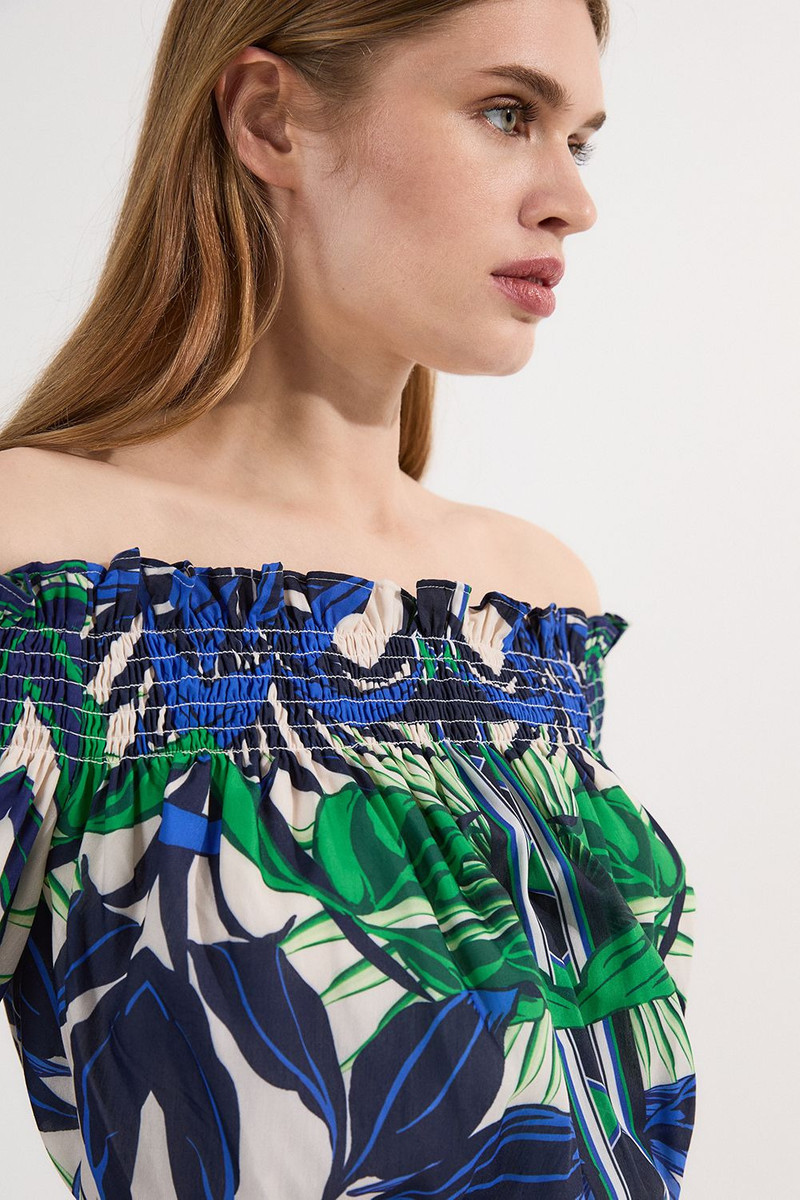 Voile Mirrored Floral Woven Bardot Playsuit 3
