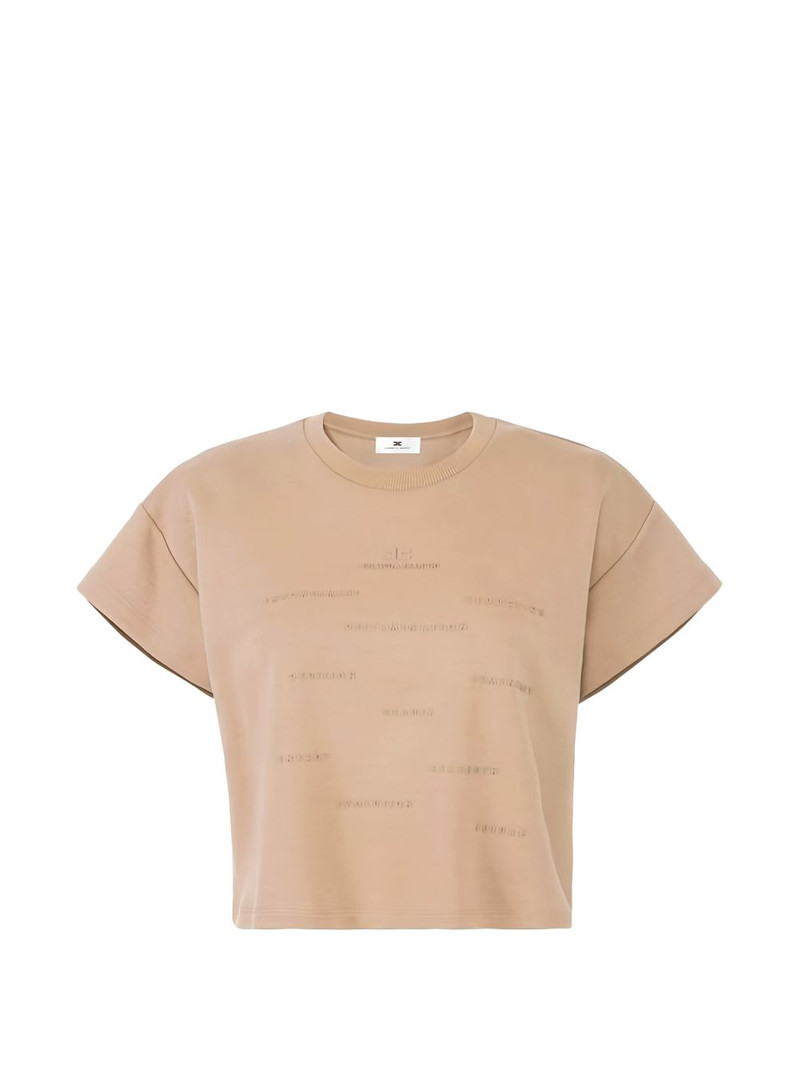 lettering-patch T-shirt 1