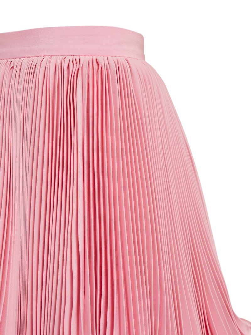 Pleated light crepe mini skirt - 5