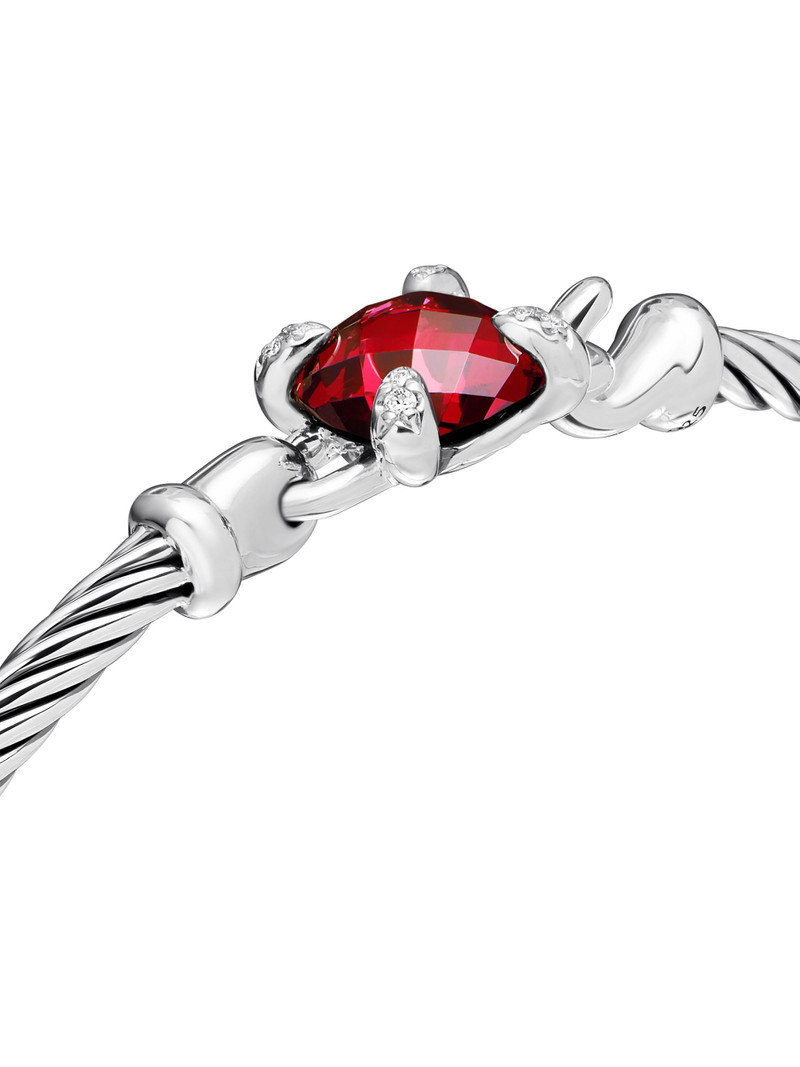Women's Chatelaine Bracelet in Sterling Silver - Rhodolite Garnet 4