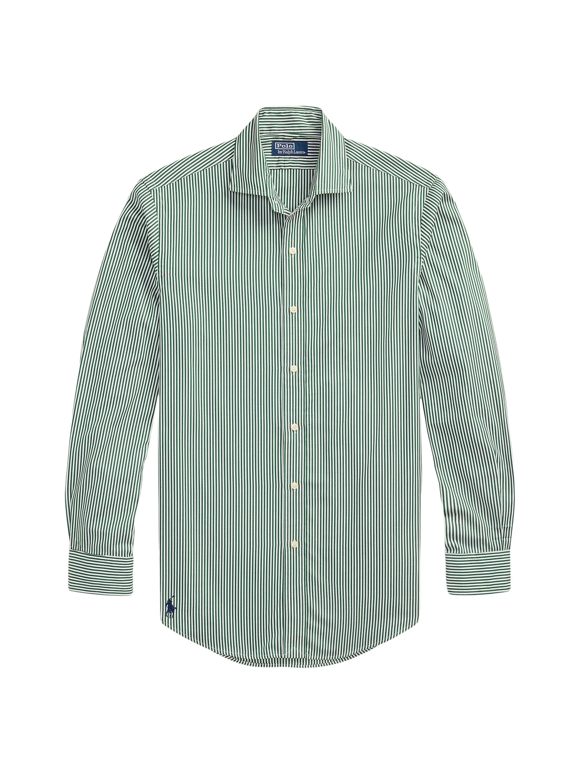 Men's Striped Poplin Button-Front Shirt - New Forest White - 1