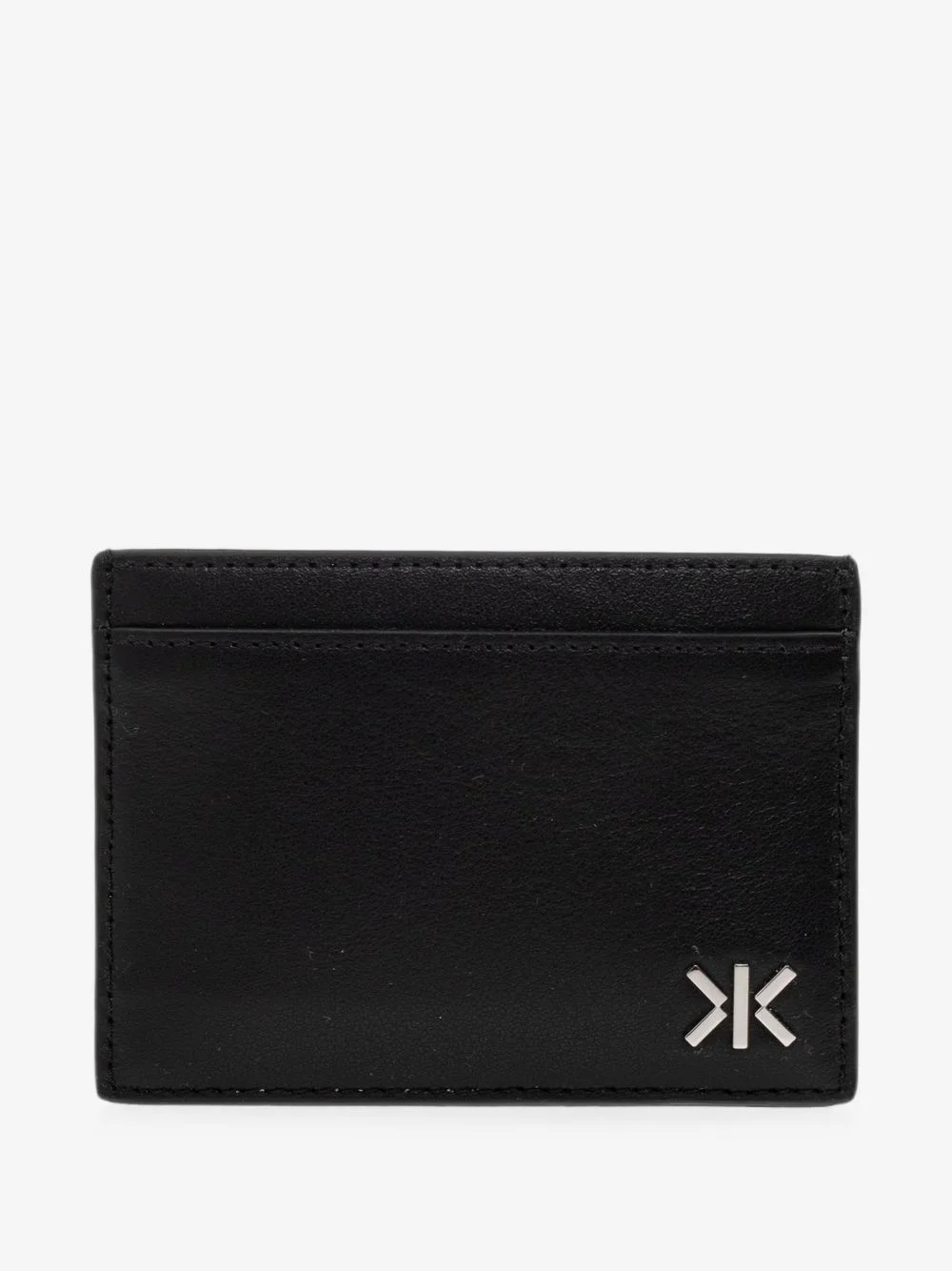 logo-plaque leather card holder - 1