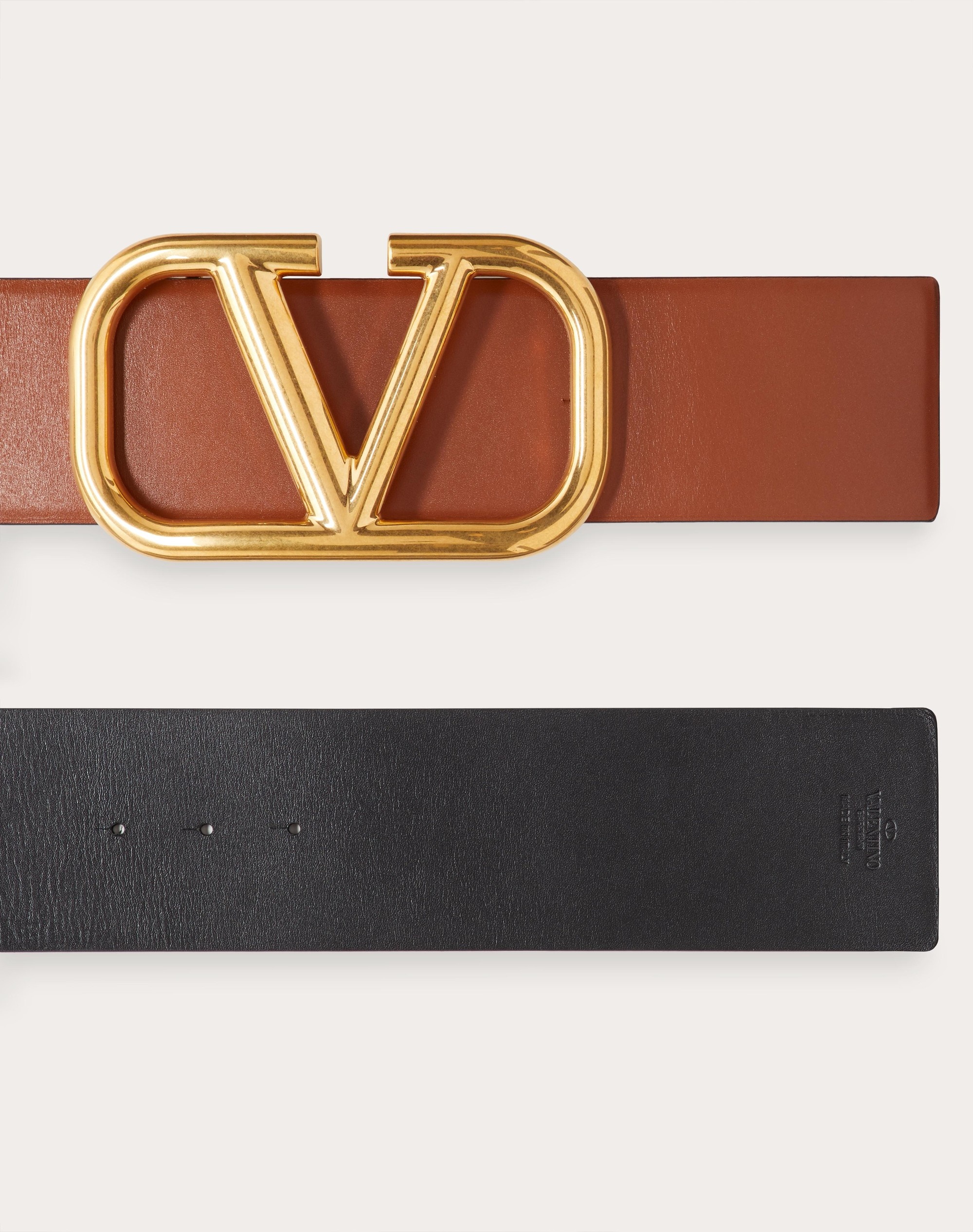 REVERSIBLE VLOGO SIGNATURE BELT IN GLOSSY CALFSKIN 70 MM - 3