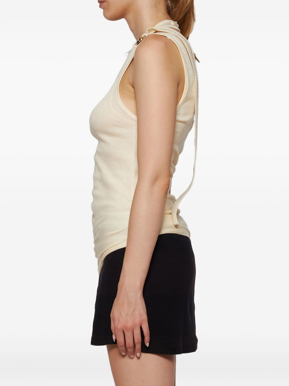 twisted double-layer tank top - 4