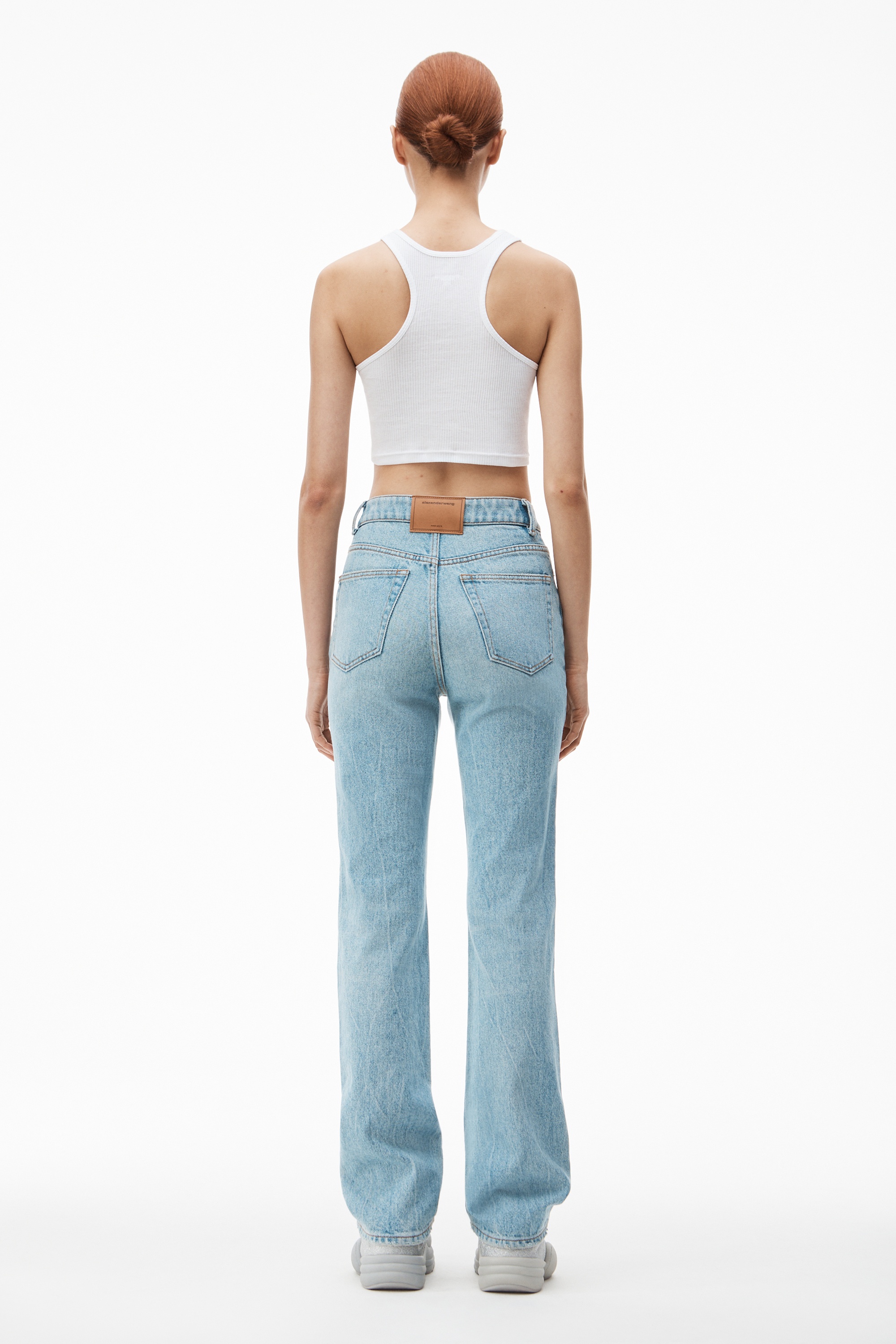 FLY HIGH-RISE STACKED JEAN IN DENIM - 4
