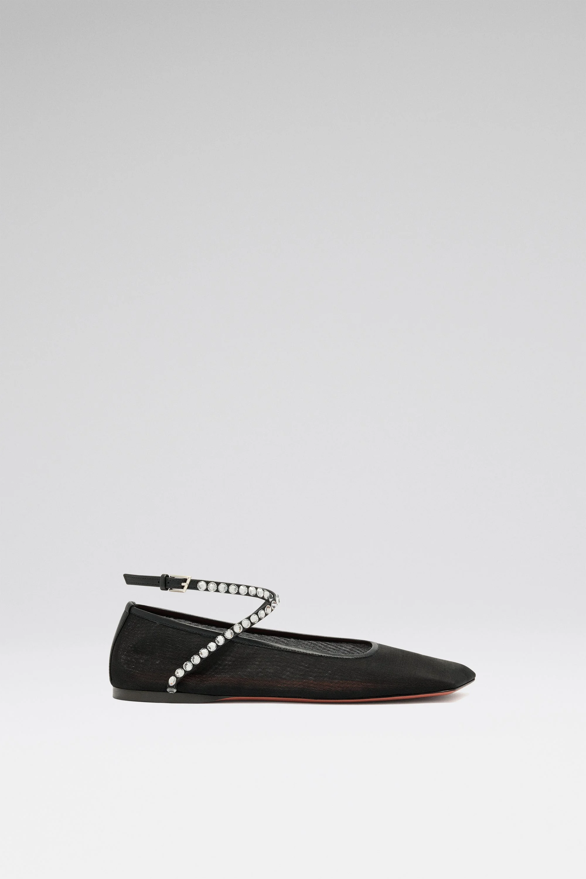 ANE MESH CRYSTAL FLAT BLACK MESH AND WHITE CRYSTALS - 1