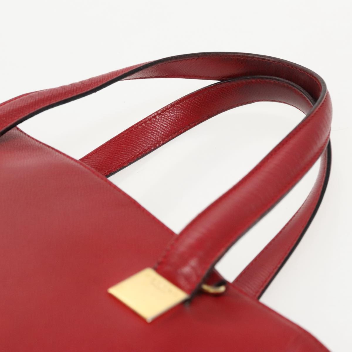 CELINE Hand Bag Leather Red Gold - 8