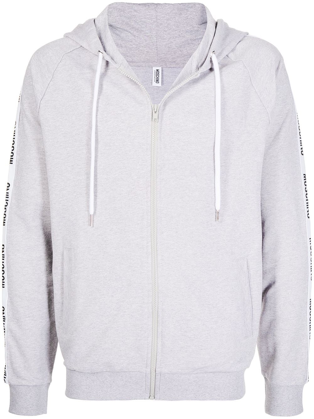 logo zipped drawstring hoodie - 1