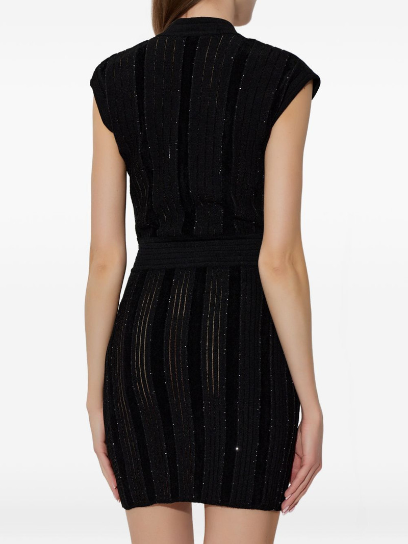 embellished-chest V-neck dress 4