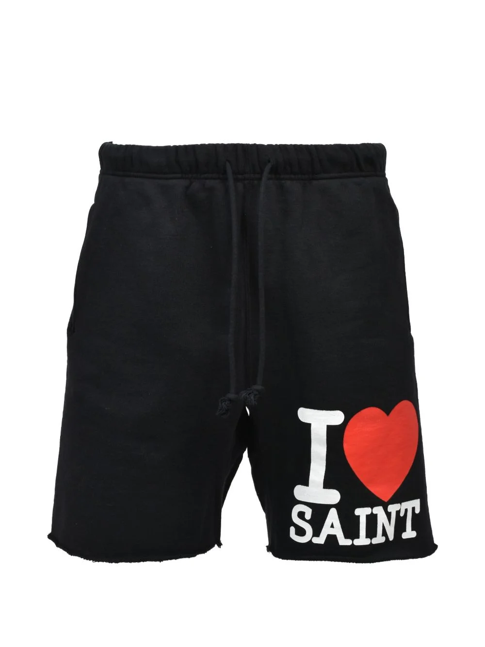 graphic-print raw-hem shorts - 1