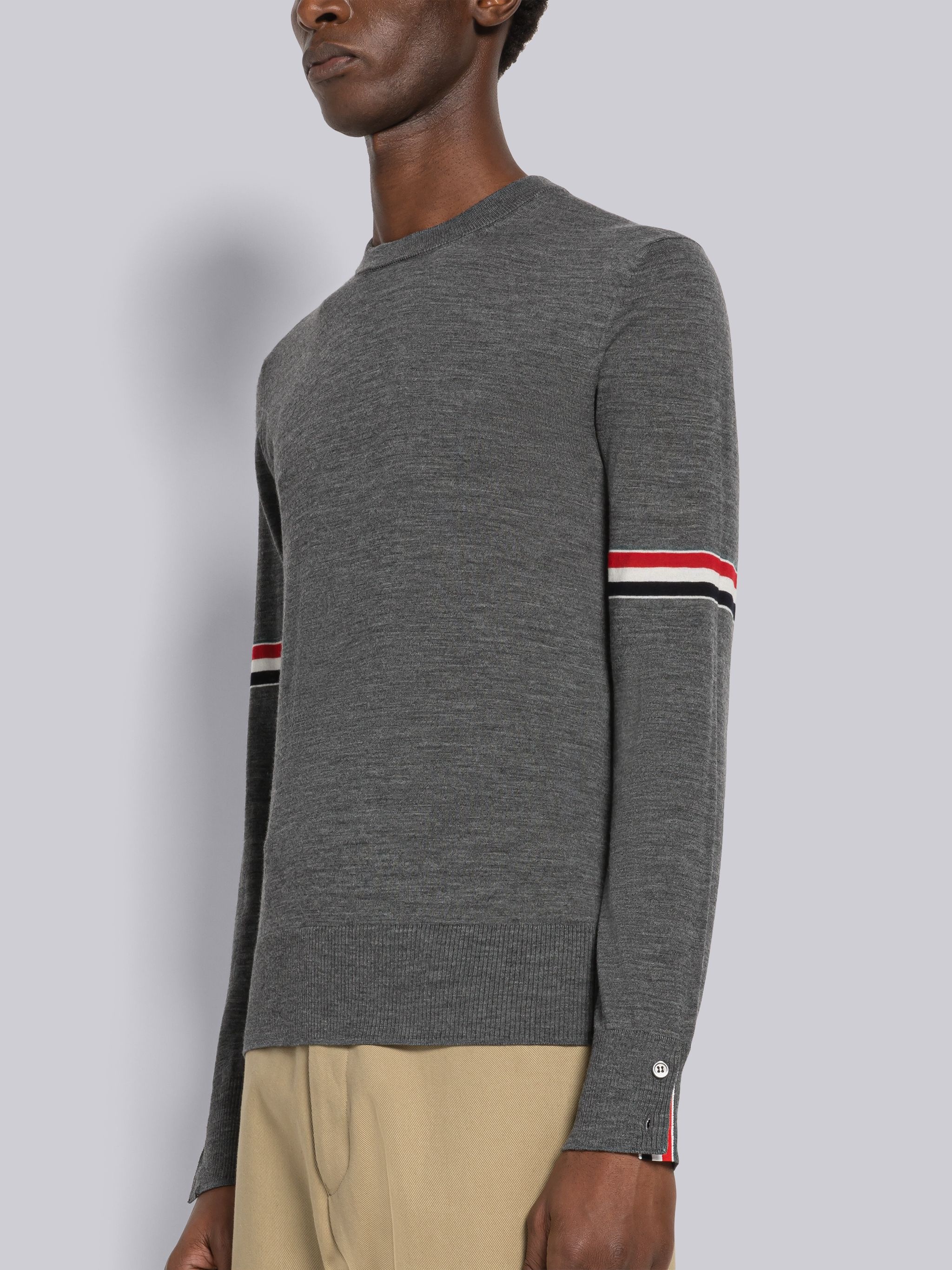 Fine Merino Stripe Crew Neck Pullover - 2