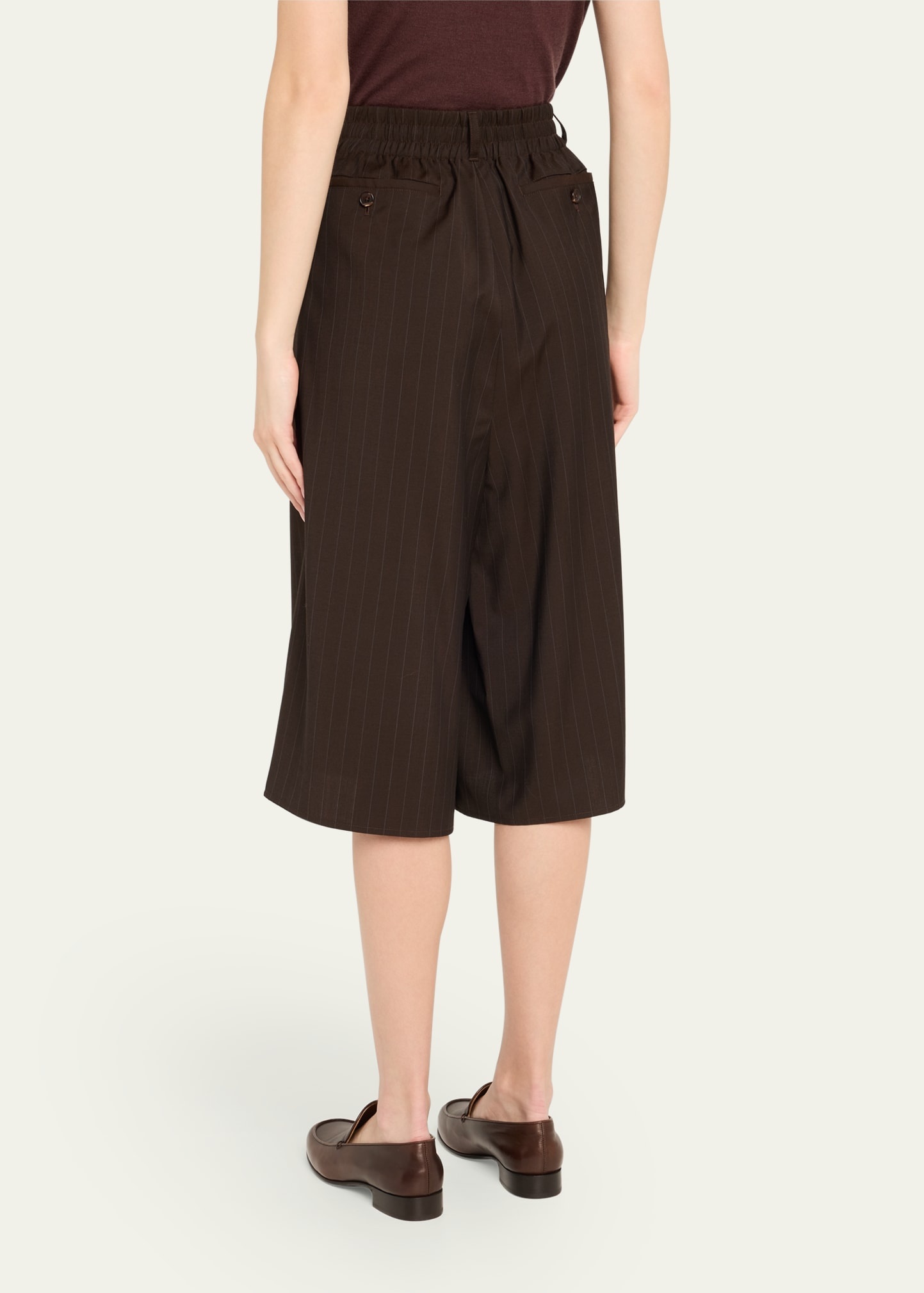 Pinstripe Wrap Shorts - 3