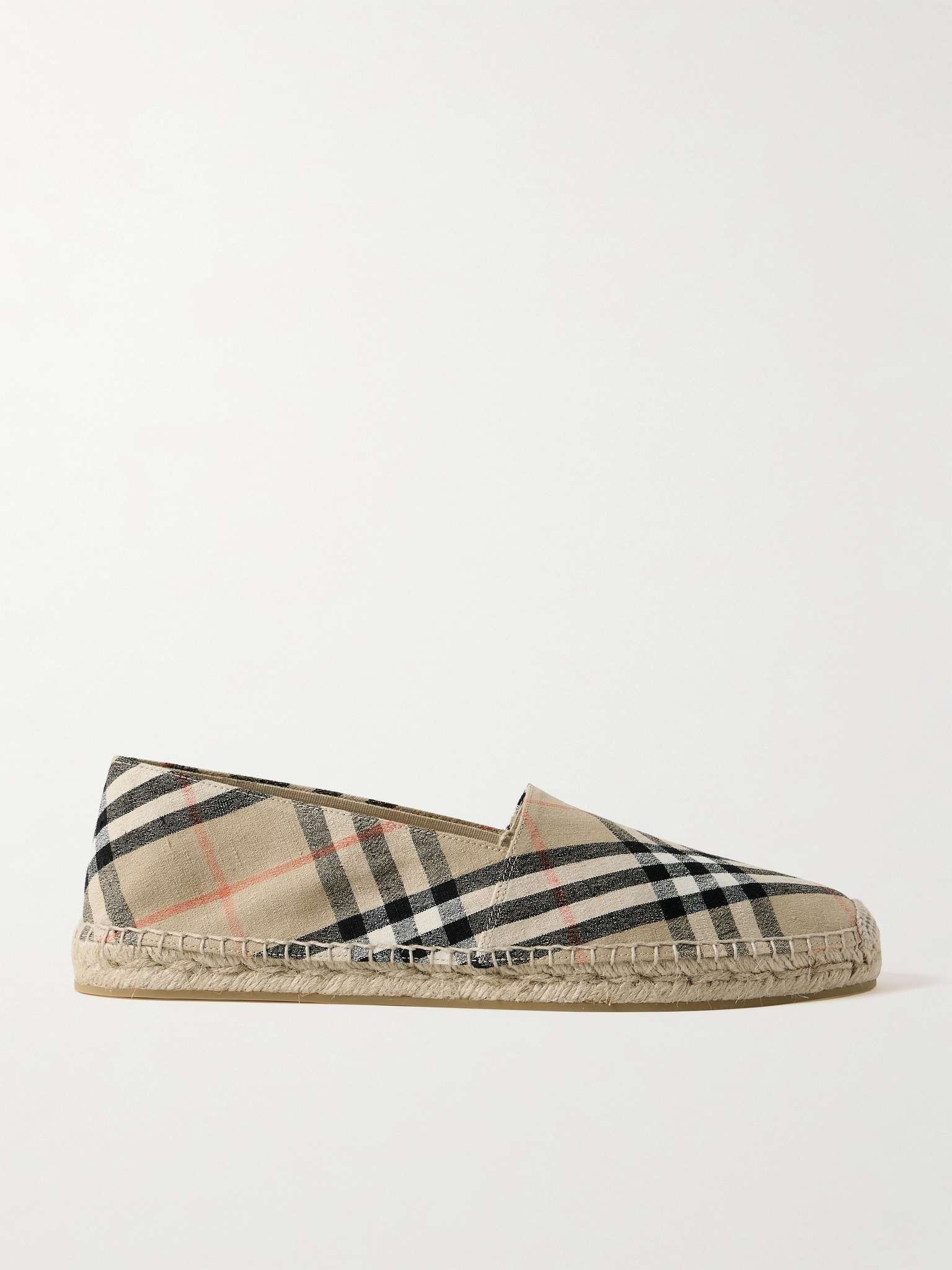 Checked Linen-Blend Canvas Espadrilles - 1