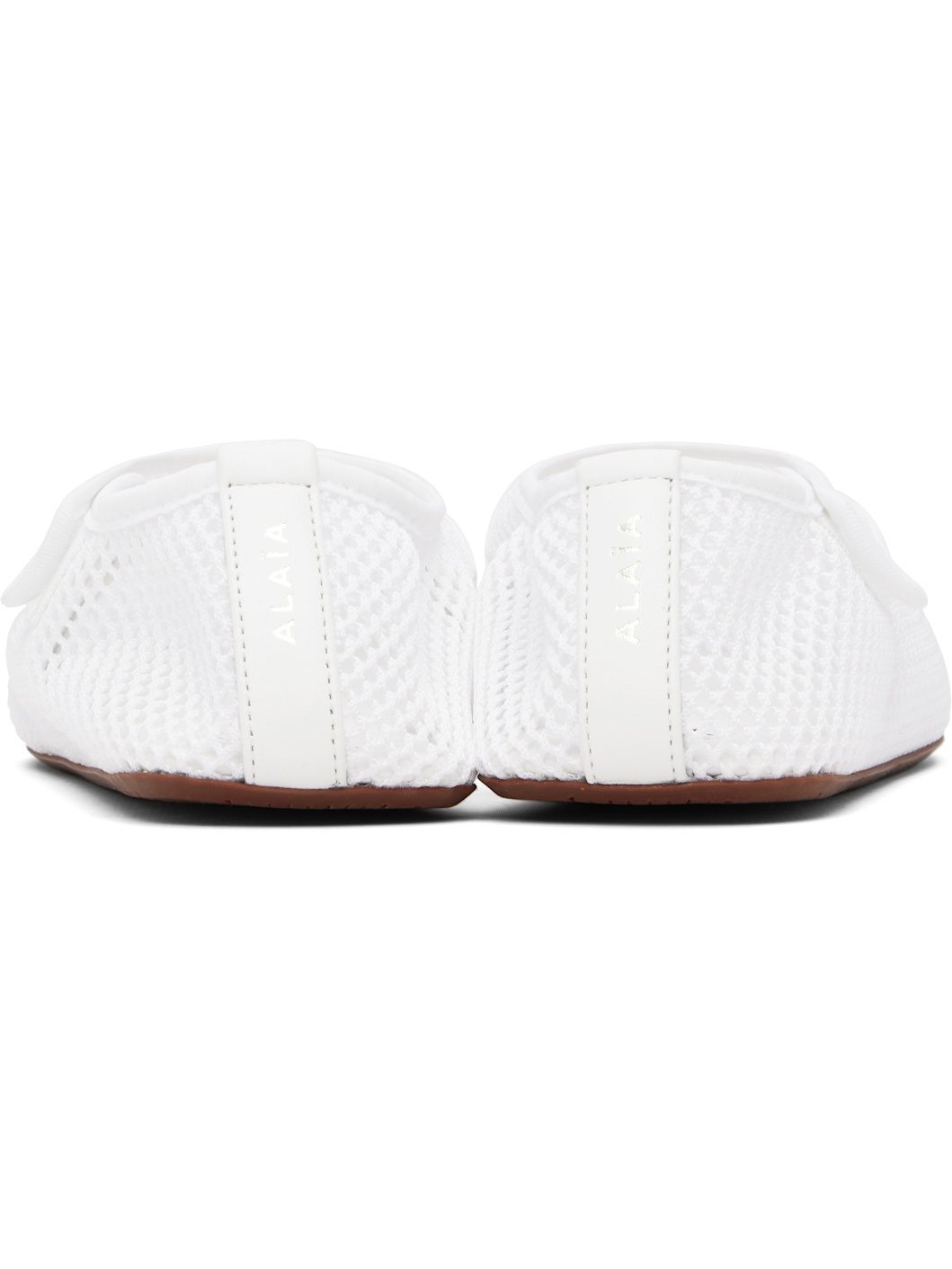 White Fishnet Ballerina Flats - 2