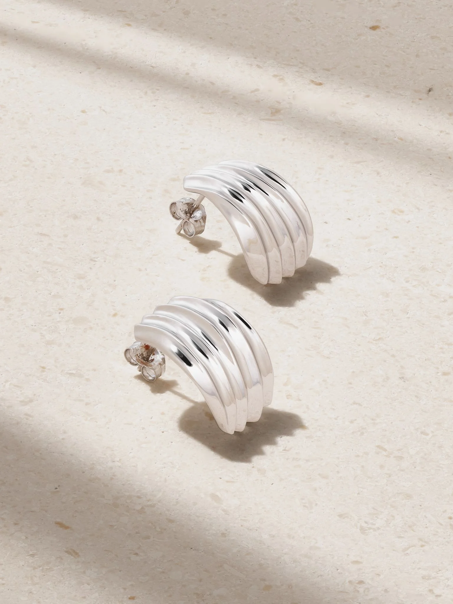 Flux recycled sterling silver earrings Silver - 1