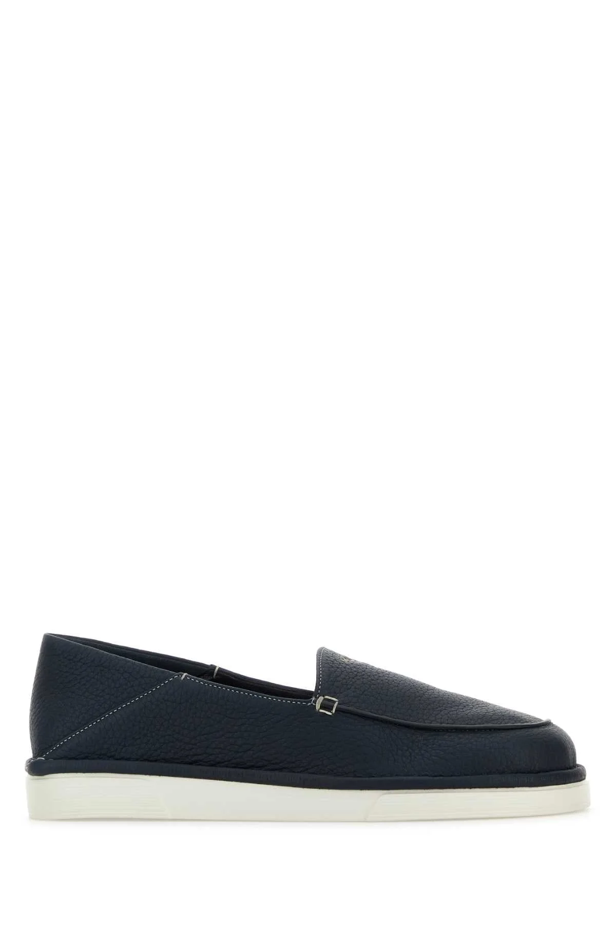Prada Men Blue Leather Loafers - 1