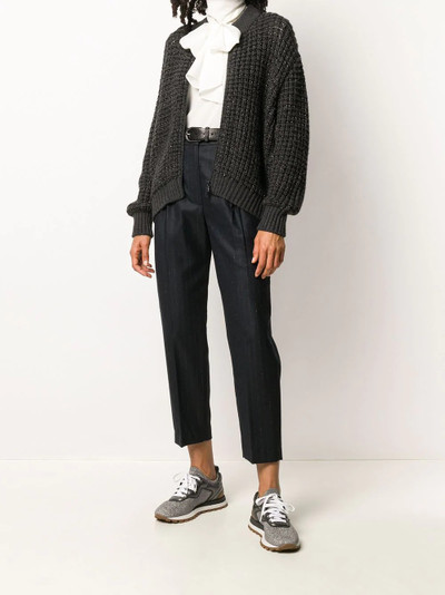 Brunello Cucinelli metallic textured-knit jumper outlook