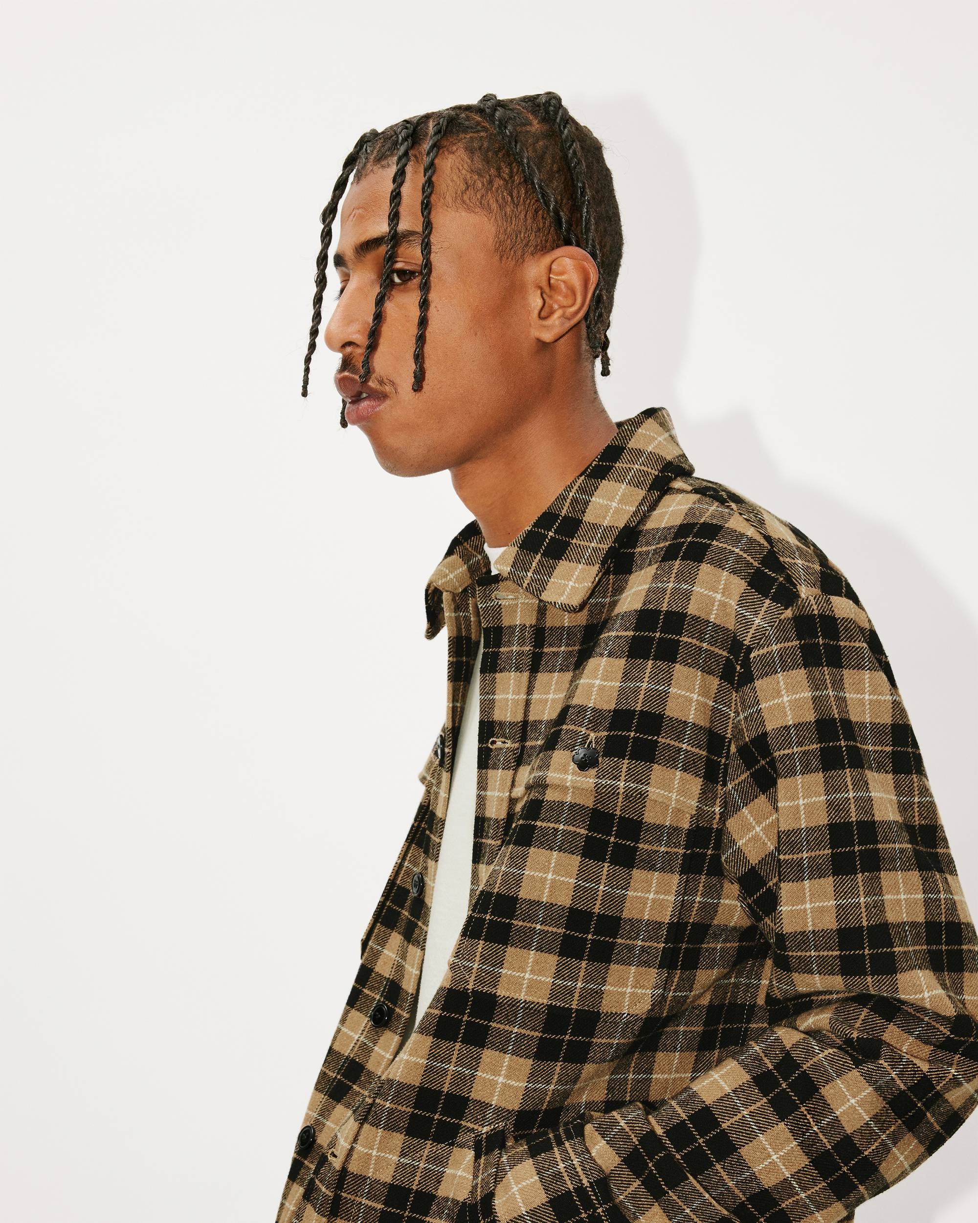 Checked wool overshirt - 4