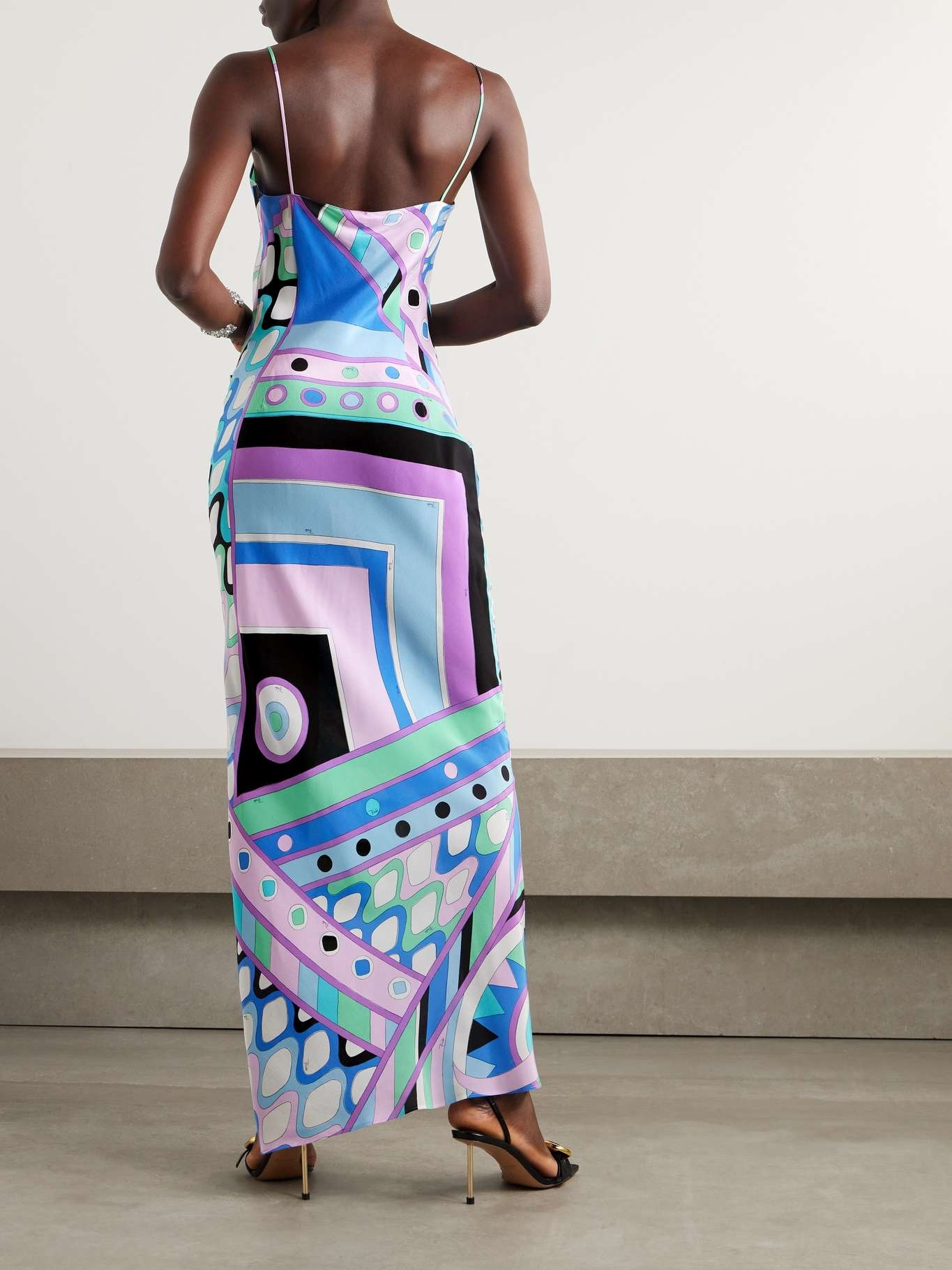 Printed silk crepe de chine maxi dress - 3