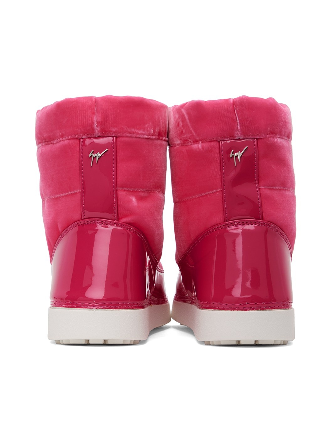 Pink Snow Velvet Boots - 2