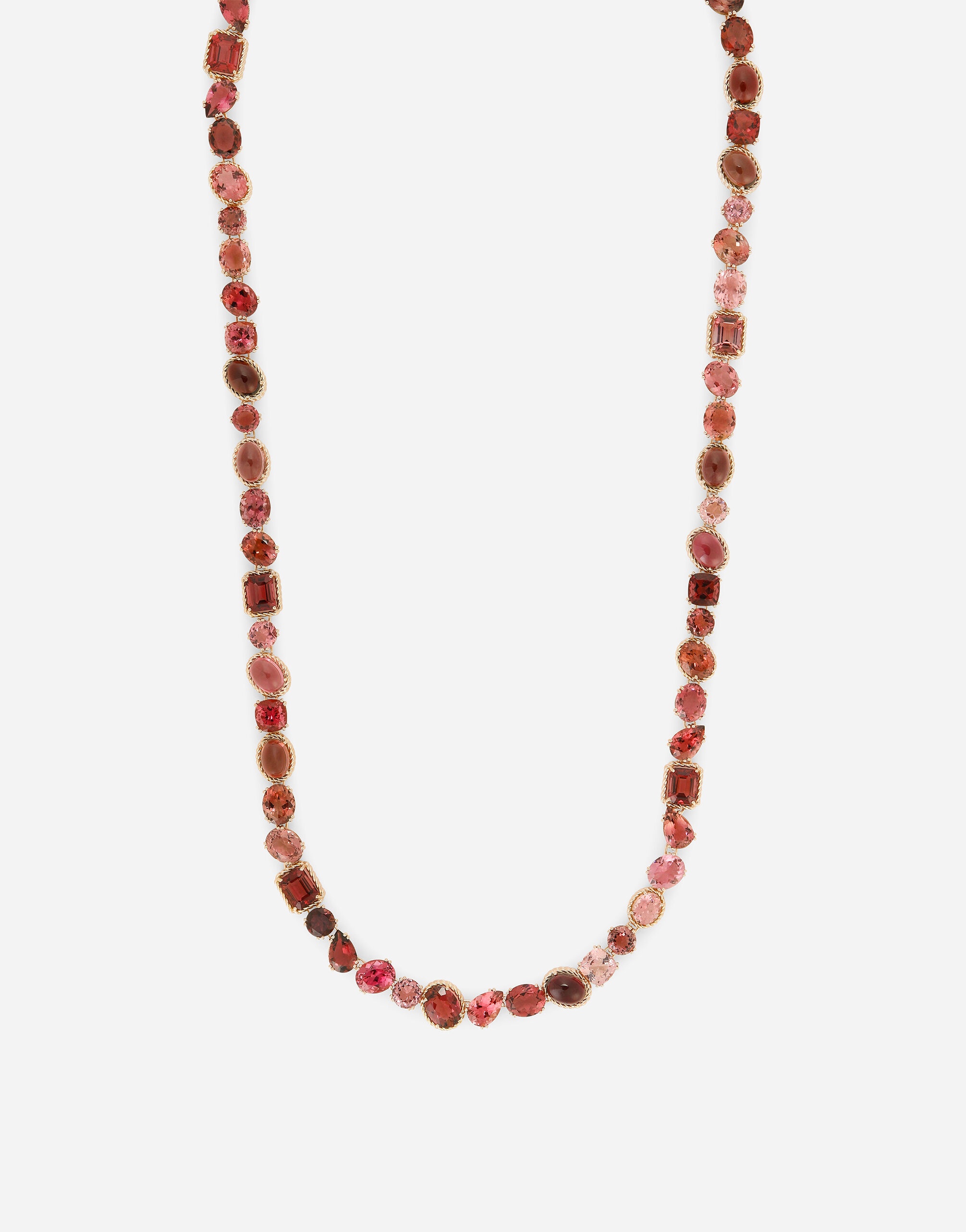 Rainbow Monochrome Sautoir 18 carat red gold and pink tourmalines - 3