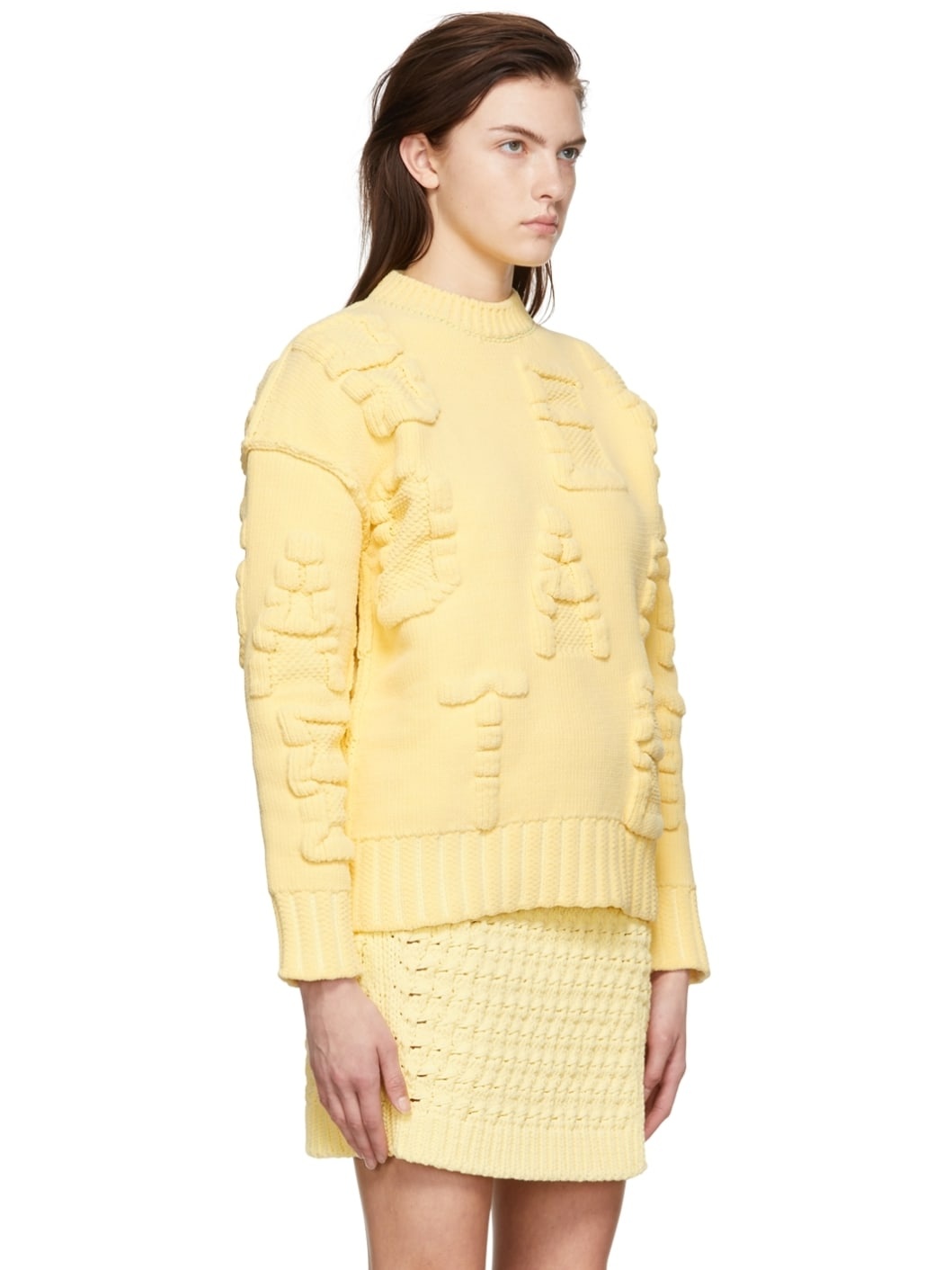 Yellow Alphabet Chenille Sweater - 2