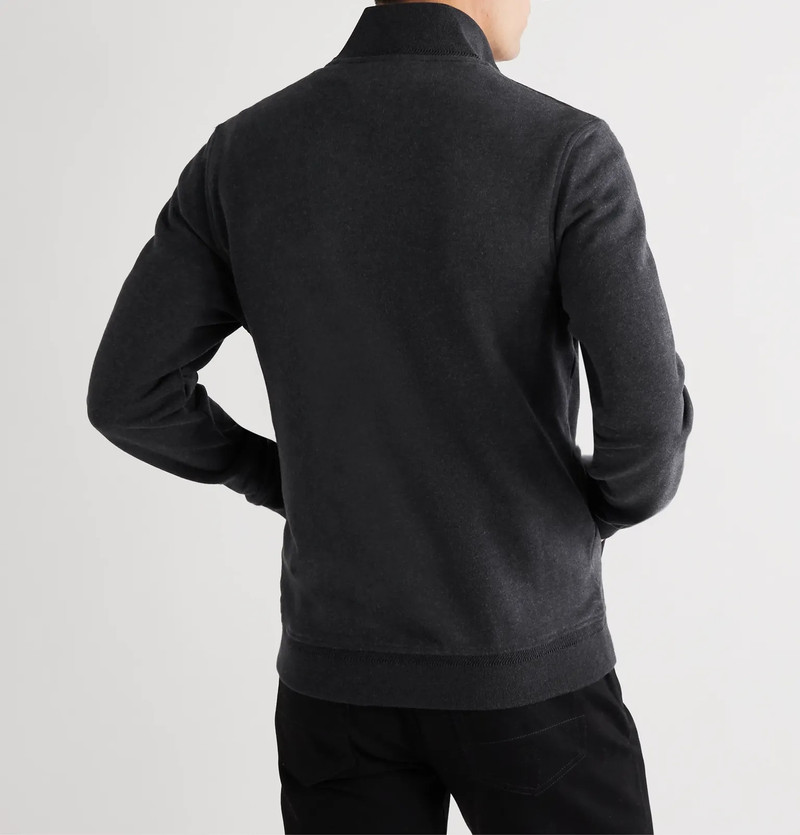 Mélange Cotton Zip-Up Sweatshirt 4