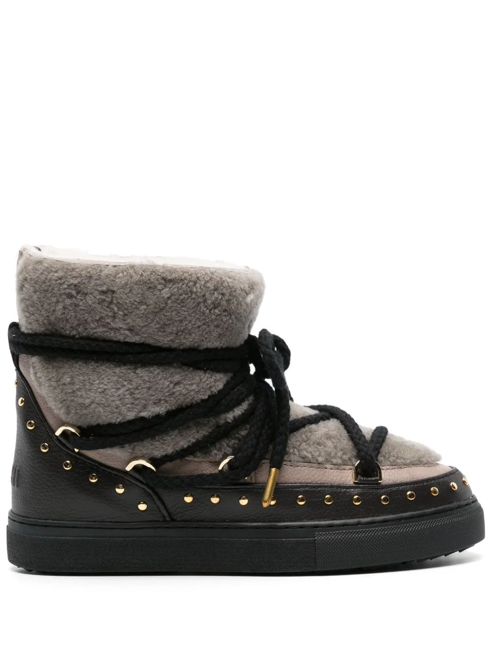 shearling lace-up boots - 1