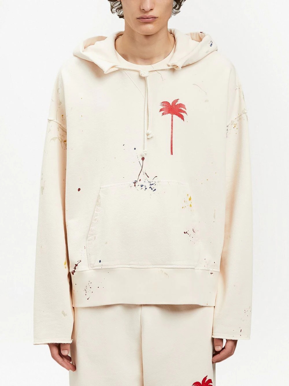 PXP PAINTED RAW CUT HOODY OFF WHITE RED - 6