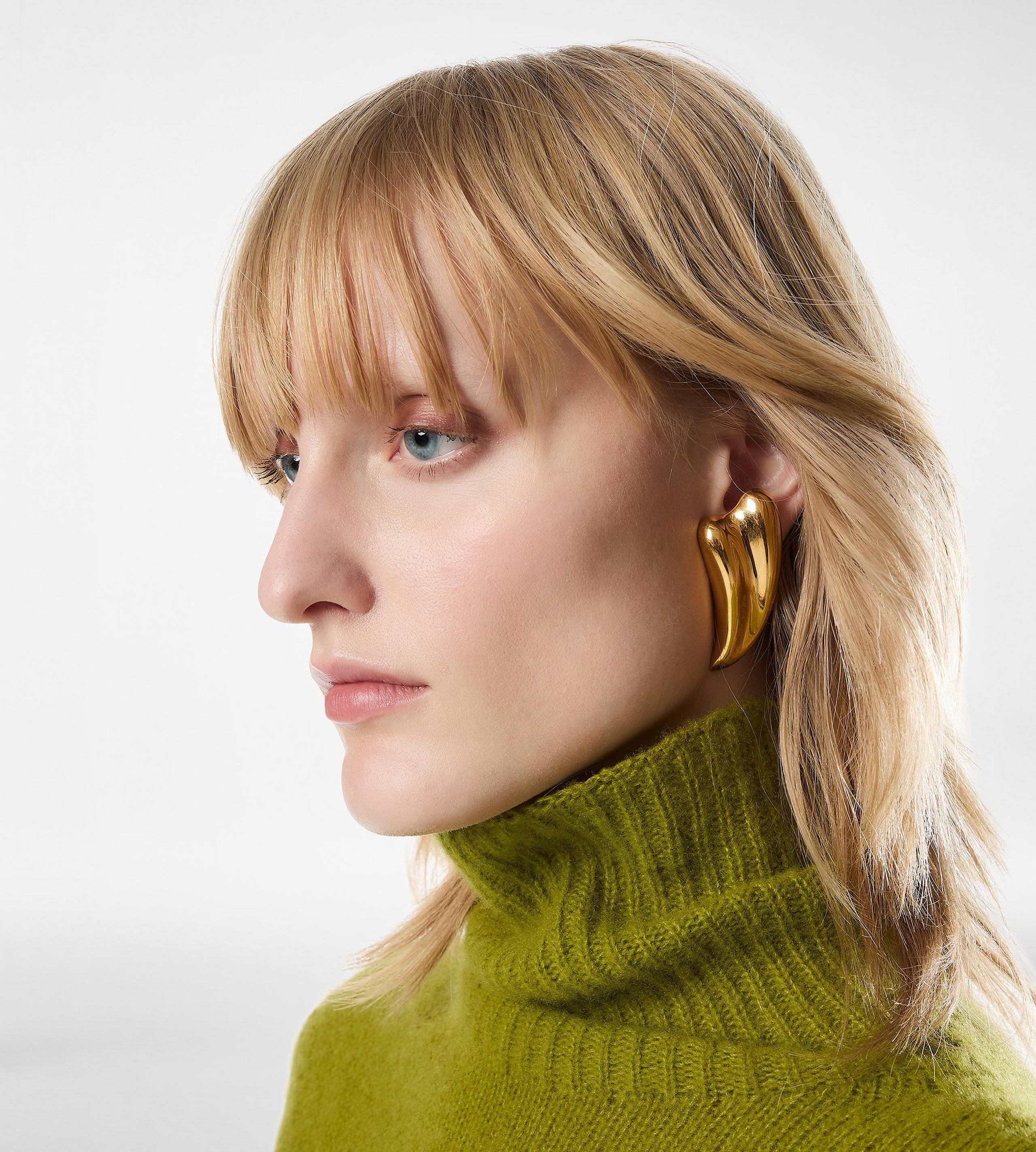 VINTAGE GOLD BRASS LIZA EARRINGS - 3