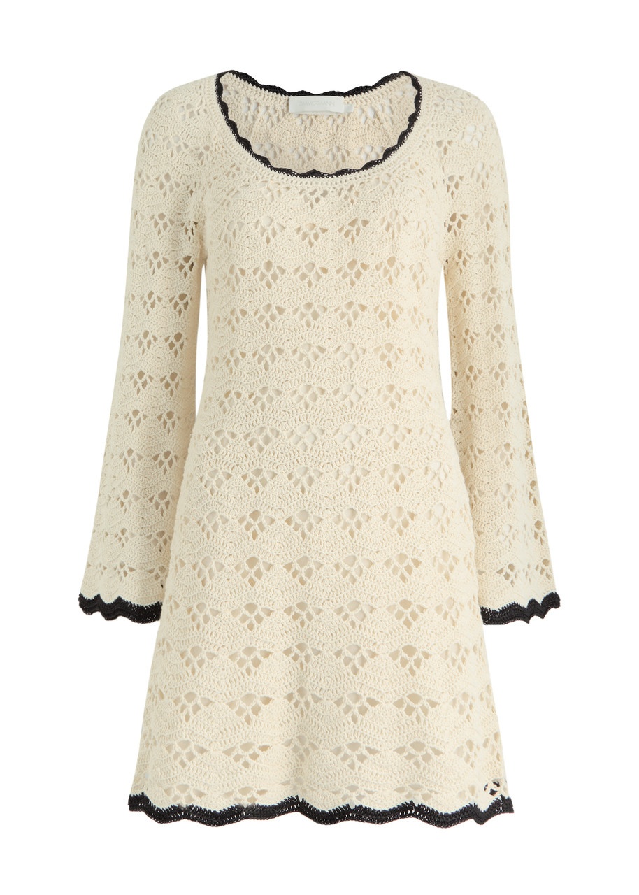 Zimmermann Rhiannon Crochet Open-knit Mini Dress - 1