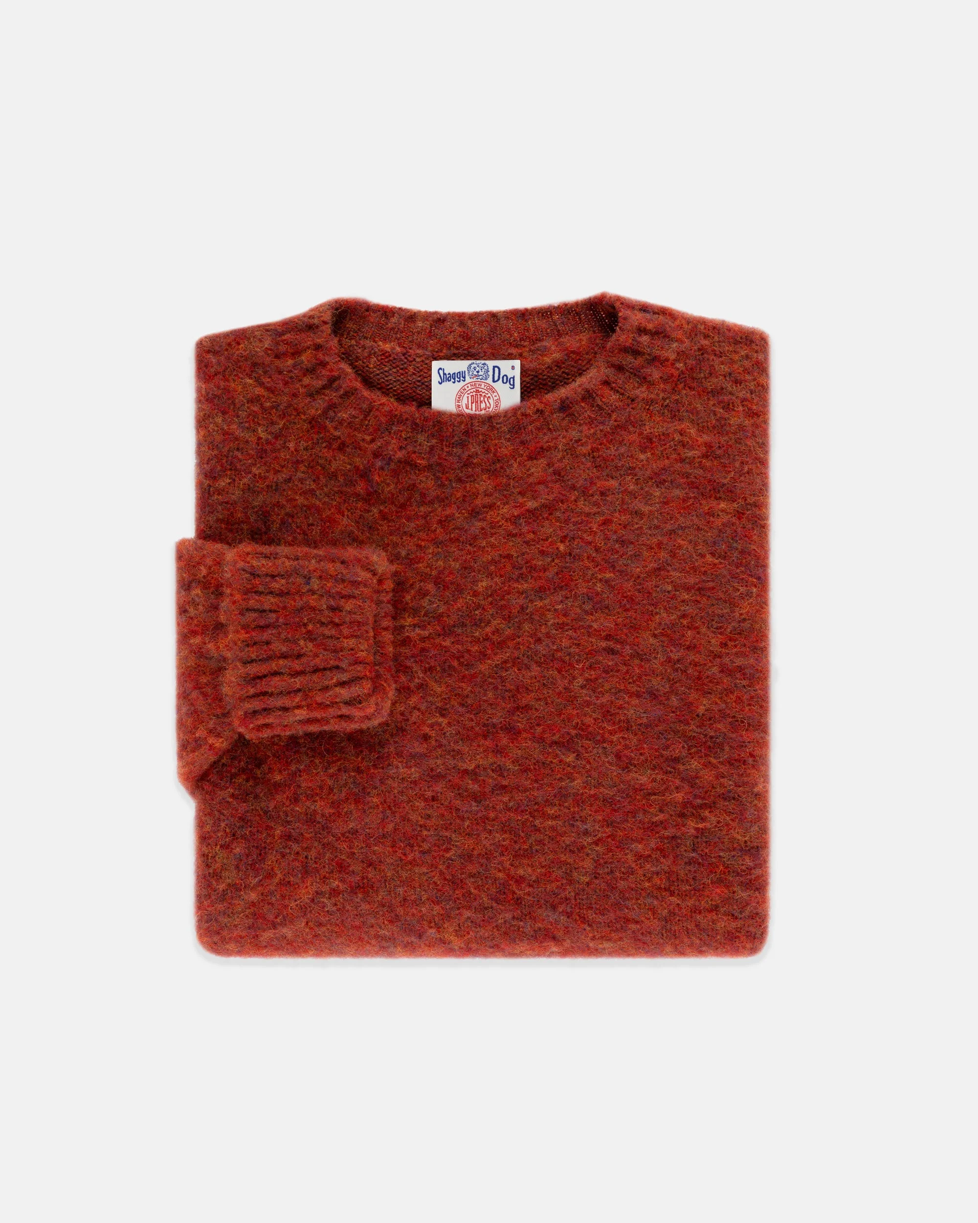 MADE-IN-SCOTLAND ORANGE MIX SHAGGY DOG SWEATER - CLASSIC FIT - 1