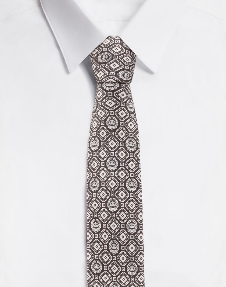 Silk jacquard tie with DG logo, blade: 6cm - 23 inches 1