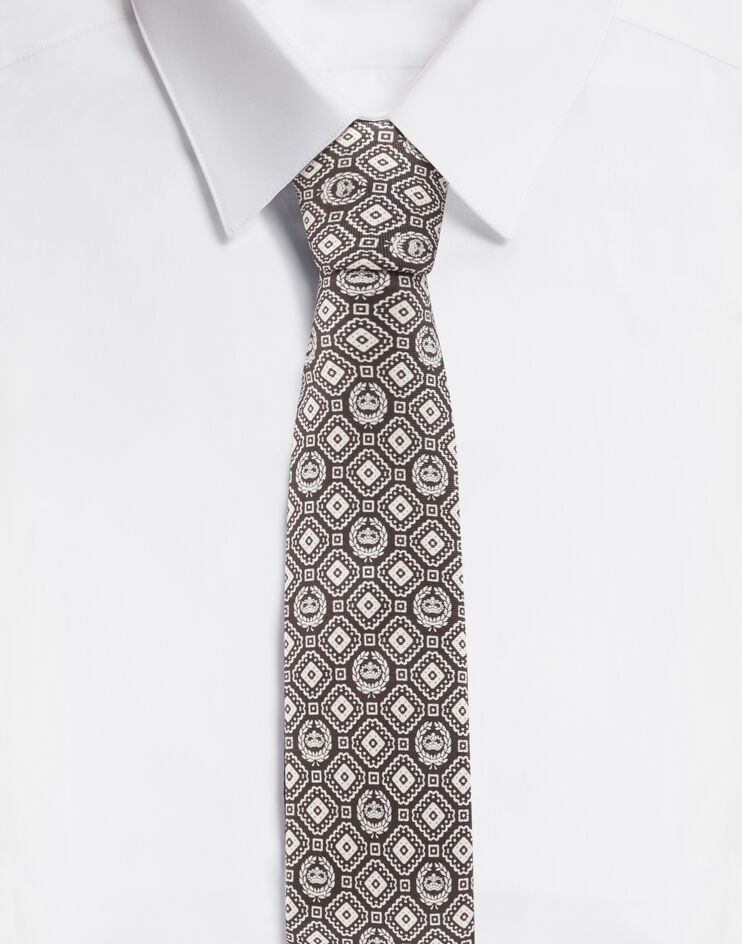 Silk jacquard tie with DG logo, blade: 6cm - 23 inches - 1