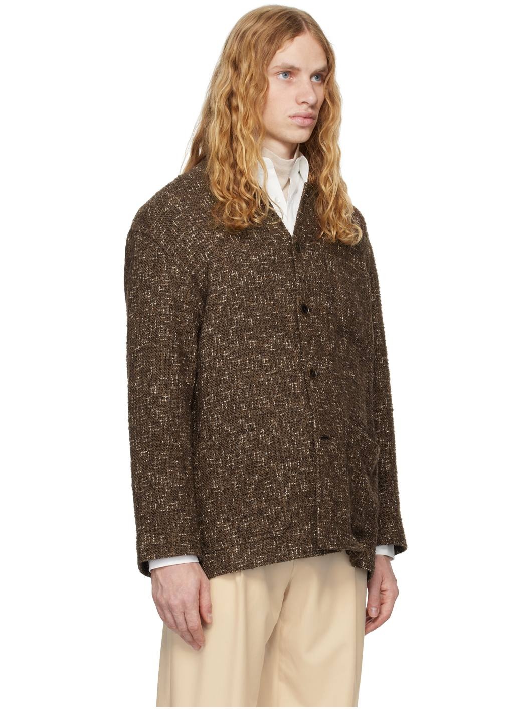 Brown Homespun Tweed Blazer - 2
