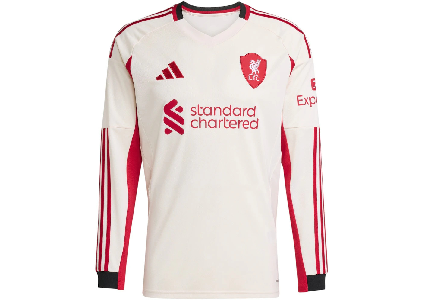adidas Liverpool FC 25/26 Long Sleeve Away Jersey Wonder White - 1