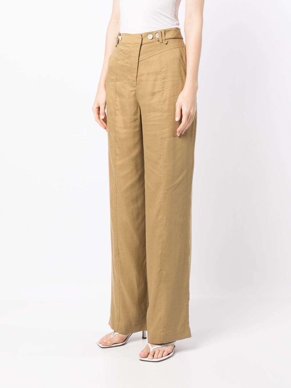 high-waisted straight-leg trousers - 3