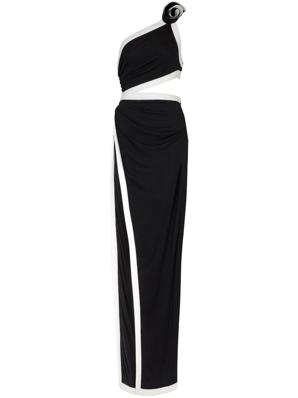 cut-out asymmetric gown - 1