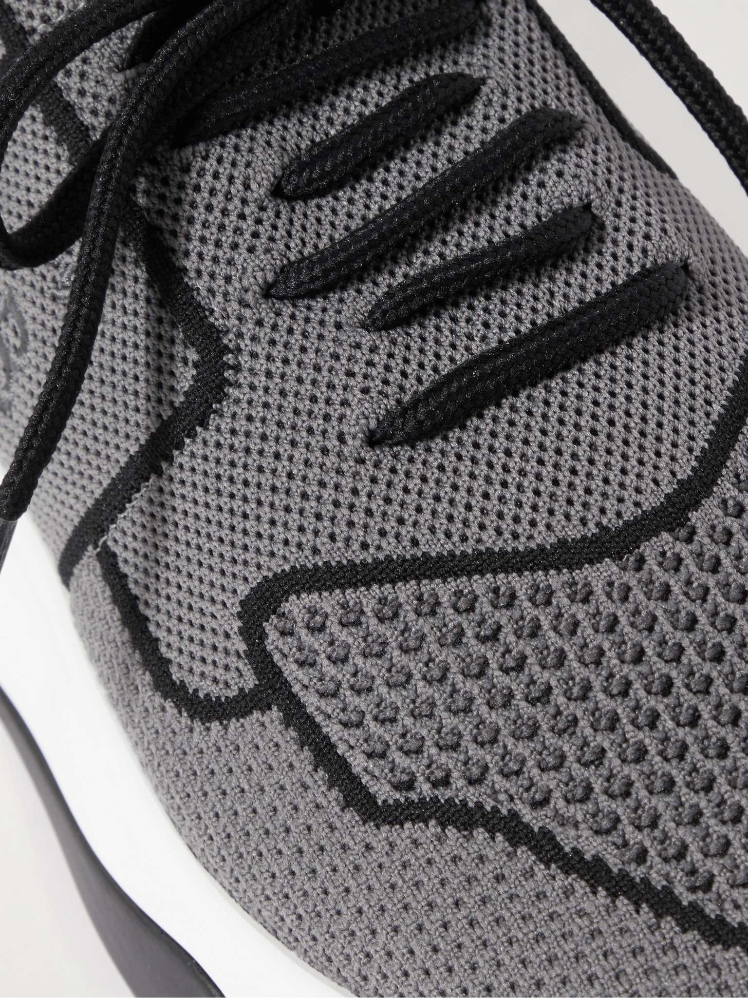 Shadow Leather-Trimmed Stretch-Knit Sneakers - 6