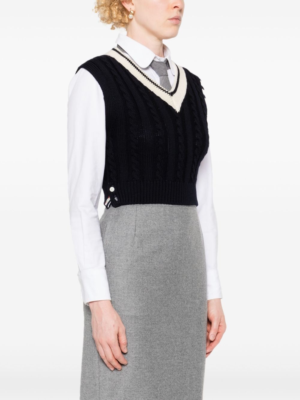 4-Bar cable-knit vest - 3