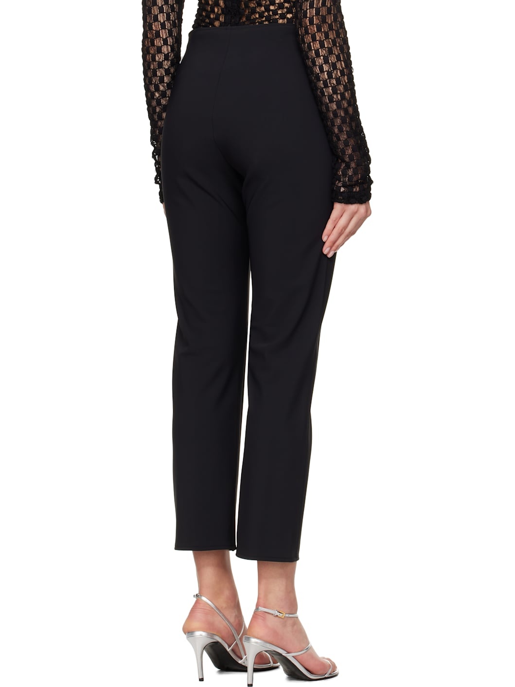 Black Cigarette Scuba Trousers - 3