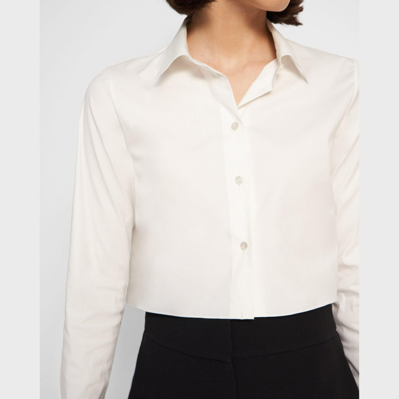 Theory Cropped Shirt in Good Cotton outlook