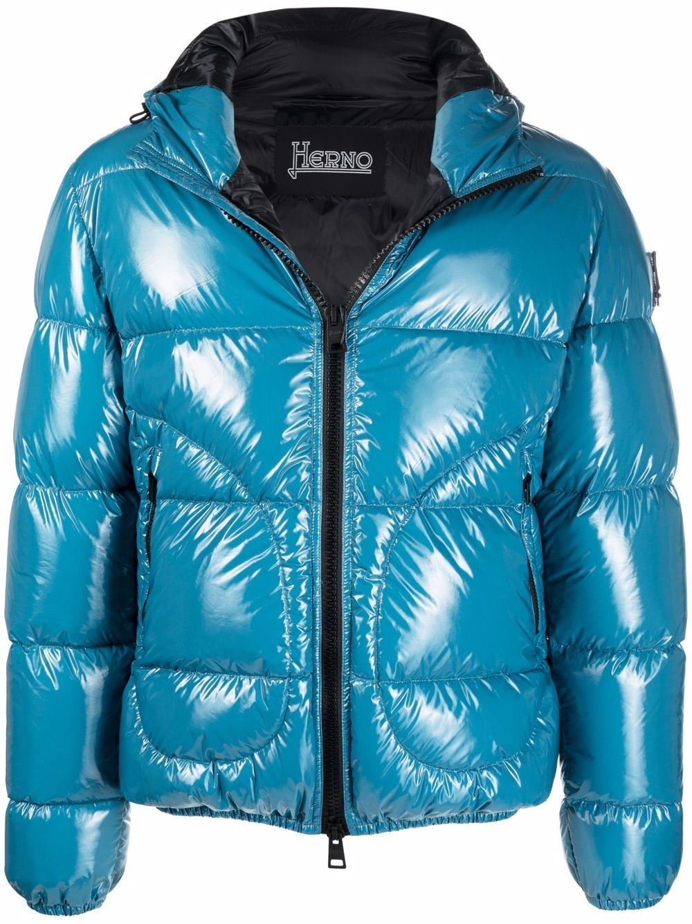 glossy puffer down jacket - 1