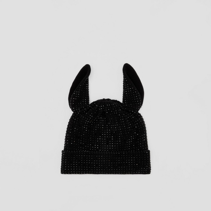 Deer Detail Crystal-embellished Wool Beanie 1