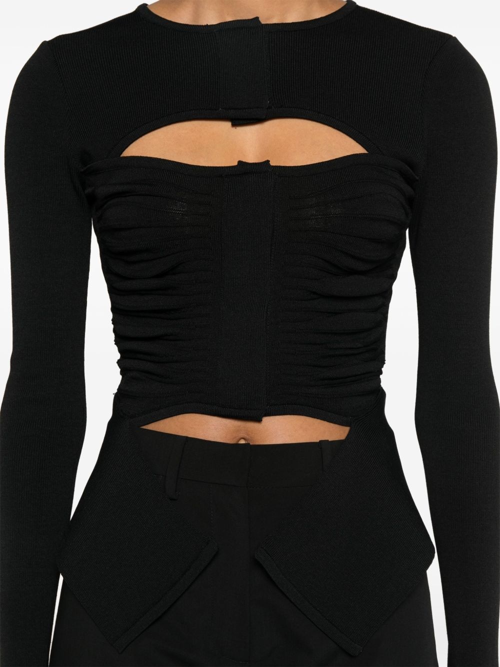 Xray cut-out ruched cardigan - 5