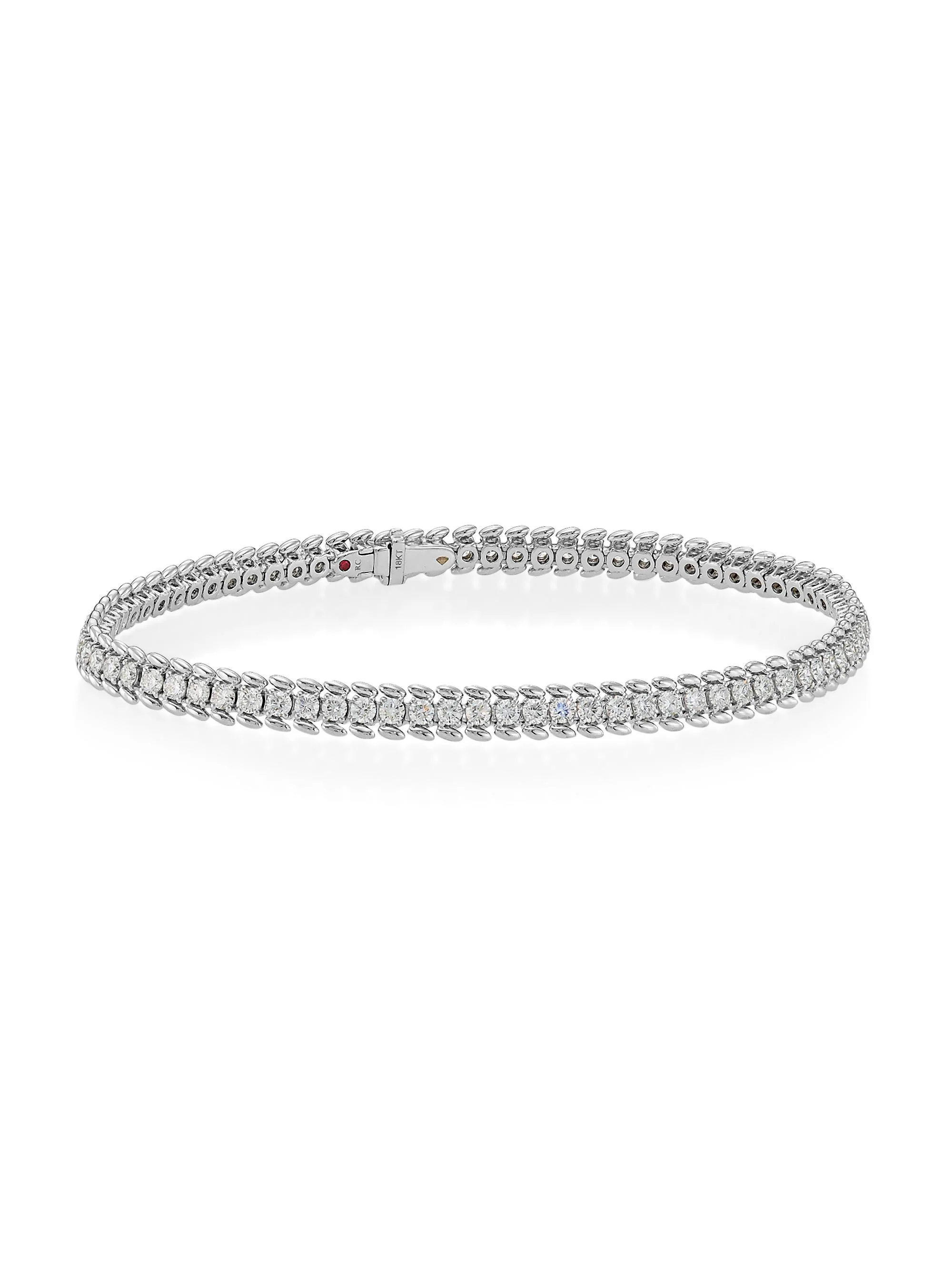 Women's 18K White Gold & 2.68 TCW Diamond Tennis Bracelet - 1