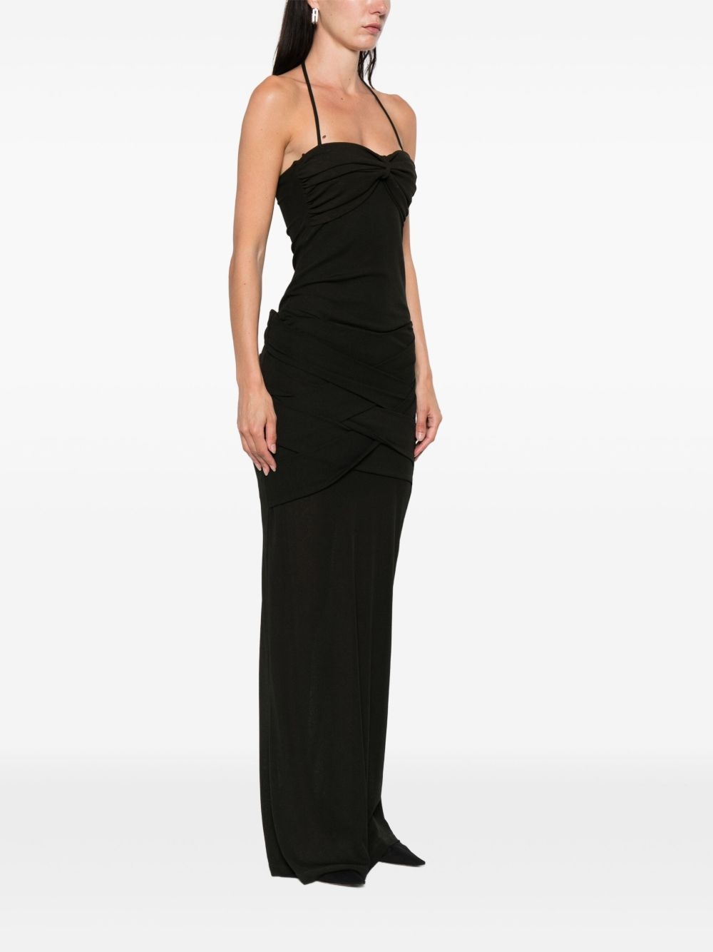 drape-detail maxi skirt - 3