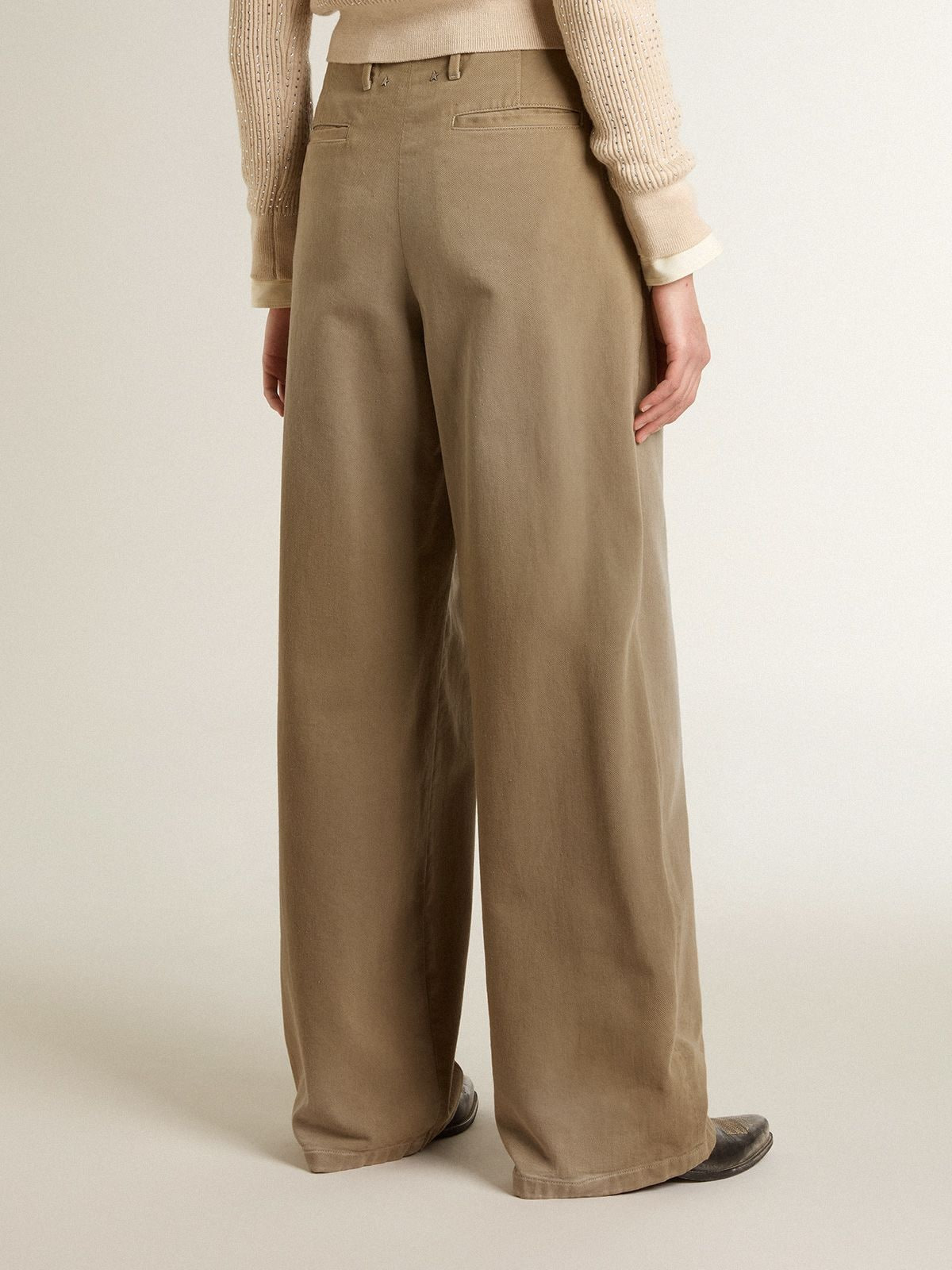 Women's khaki cotton pants - 4